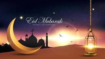 Eid Mubarak banner background template vector