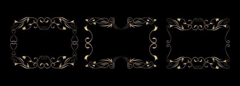 golden decorative frames vector