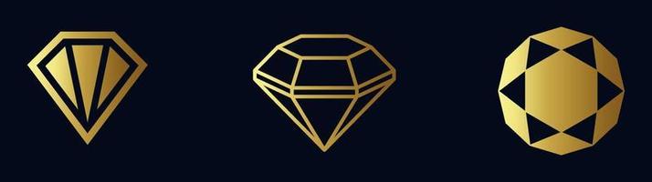 conjunto de iconos de diamantes ilustración vectorial vector
