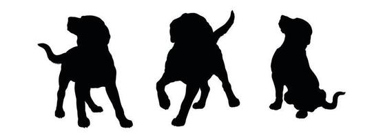 dogs silhouettes set vector