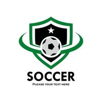 Soccer logo template illustration. suitable for sport, tournament, championship etc vector