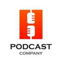 Letter h with podcast logo template illustration. suitable for podcasting, internet, brand, musical, digital, entertainment, studio etc vector
