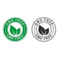 GMO free logo. Vector green non GMO logo sign for healthy food package design.