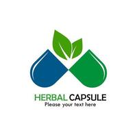 Herbal capsule logo template illustration. suitable for medical, drug, pharmaceutical, natural etc vector