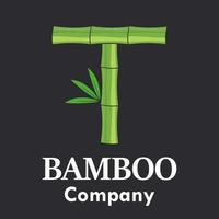 ilustración de plantilla de logotipo de bambú de letra t. adecuado para su negocio. vector