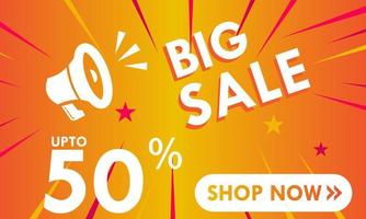 Big sale up to 50 percent off all sale styles in stores and online, Special offer sale 50 percent  number tag voucher vector illustration.