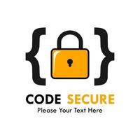 Code secure logo design template illustration. suitable for safety, protect. there are padlock with code symbol vector