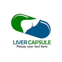 Liver capsule logo template illustration. suitable for medical, pharmacy, clinic, hospital etc vector