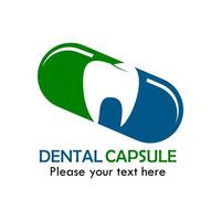 Dental capsule logo template illustration. suitable for medical, clinic, hospital, doctor, pharmacy etc vector