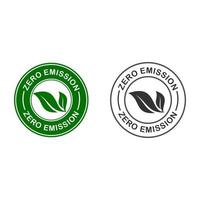 Zero emission badge logo template illustration vector