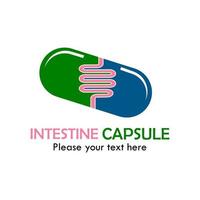 Intestine capsule logo template illustration. suitable for medical, pharmacy, clinic, pill, tablet, capsule etc vector