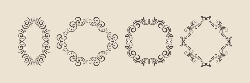 Decorative frames. Retro ornamental frame, vintage rectangle ornaments and ornate border. Decorative wedding frames vector eps 10