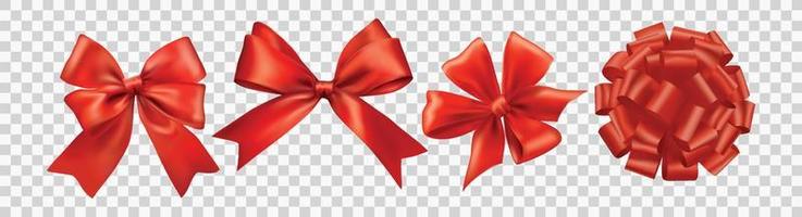 Red ribbons set for gifts Royalty Free Vector Image