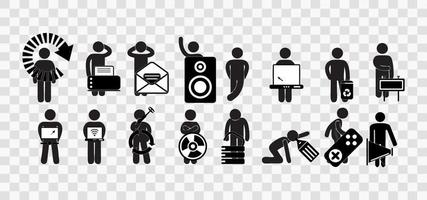 Set of people pictograms vector