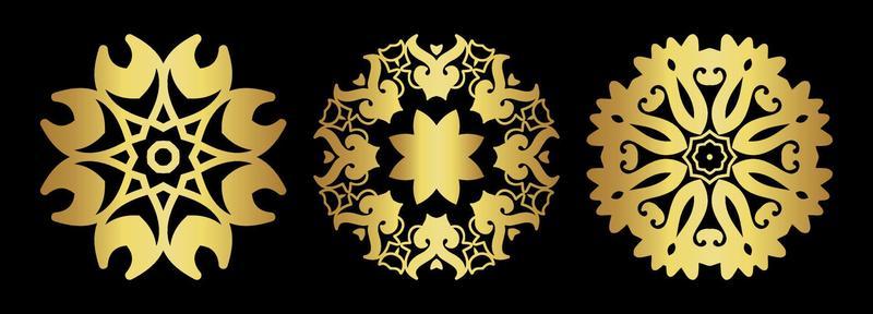 Gold mandala set vector eps 10