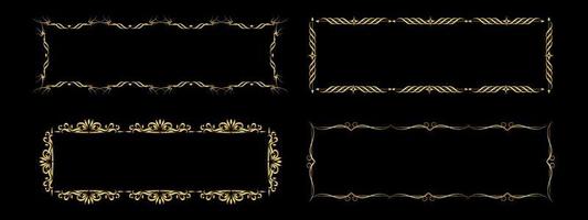 set of decorative gold frames vector eps 10