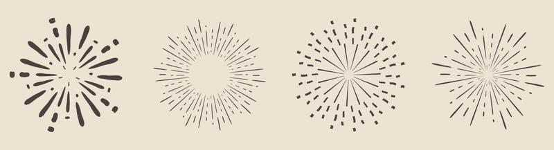 Sunburst set. Sunburst icon collection vector.