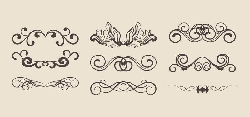 Floral decorative elements vector illustration