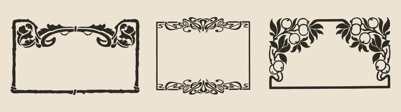 Set of floral frames vector