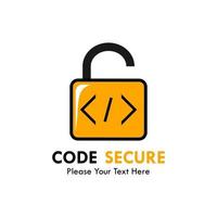 Code secure logo design template illustration. suitable for safety, protect. there are padlock with code symbol vector