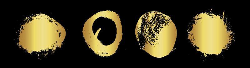 gold grunge circle brush vector