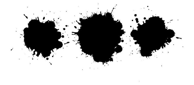 Set of ink blots vector illustration