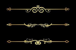 golden page dividers vector