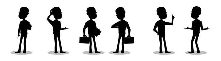 business people silhouettes set vector eps 10