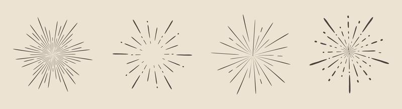 Sunburst set. Sunburst icon collection vector. Retro sunburst design vector