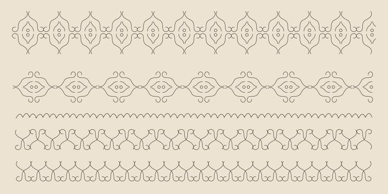 set of calligraphic design elements and page decor vector illustration