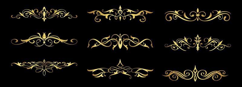 set of decorative gold dividers