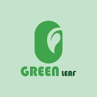 company logo design concept with green leaf image vector
