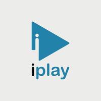company logo with i shape and play icon shape vector