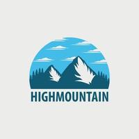 concepto de logotipo con imágenes de paisajes y montañas en él vector