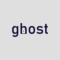 typography logo with ghost writing and there is a ghost image in the letter h vector