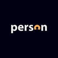 typography logo with letter o person writing shaped like a person icon vector