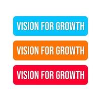 Vision for growth button icon label design vector