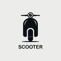 concepto de diseño de weblogo con imagen en forma de scooter vector