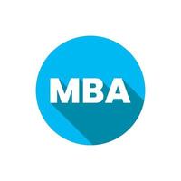 MBA Management Education Icon Label Design Vector