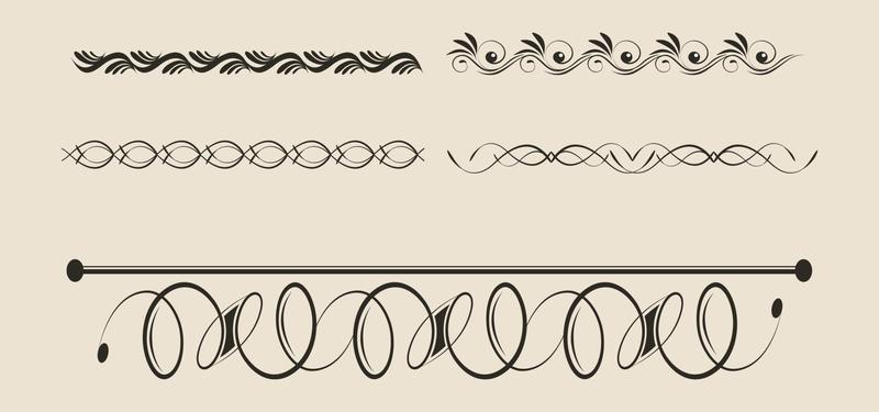 set of decorative dividers vector