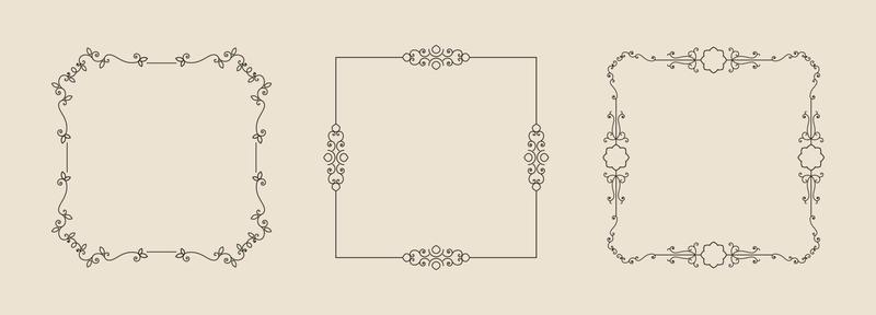 Set of simple decorative frames vector eps 10