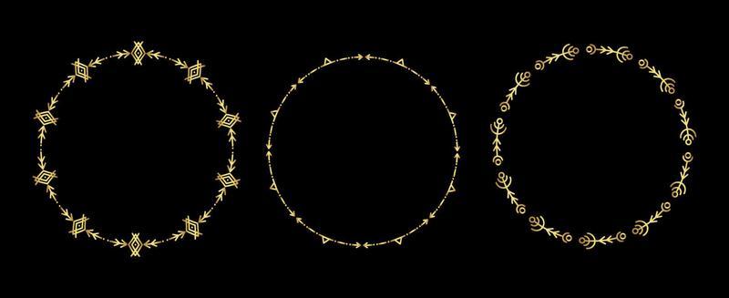 gold frames isolated on black background vector