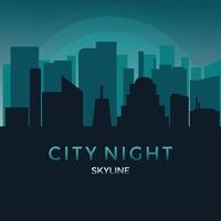 silhouette illustration of city skyline with a beautiful view free vector