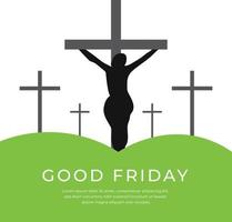 Good Friday Christian Religious Occasion With Jesus Cross Vector Illustration For Poster Background Social Media Post Greetings Banners Logo Symbol Elements And Print