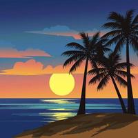 Beautiful beach sunset of tropic vector