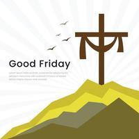 Good Friday Christian Religious Occasion With Jesus Cross Vector Illustration For Poster Background Social Media Post Greetings Banners Logo Symbol Elements And Print