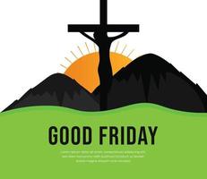 Good Friday Christian Religious Occasion With Jesus Cross Vector Illustration For Poster Background Social Media Post Greetings Banners Logo Symbol Elements And Print