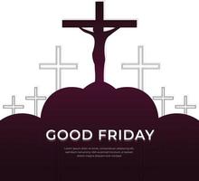 Good Friday Christian Religious Occasion With Jesus Cross Vector Illustration For Poster Background Social Media Post Greetings Banners Logo Symbol Elements And Print