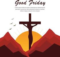 Good Friday Christian Religious Occasion With Jesus Cross Vector Illustration For Poster Background Social Media Post Greetings Banners Logo Symbol Elements And Print