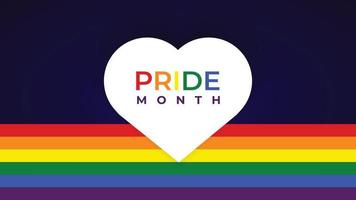 banner del mes del orgullo, fondo del mes del orgullo en el concepto del arco iris colorido del mes del orgullo lgbt vector